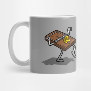 Funny Master Rat And Cheese Fighting Cartoon Mug